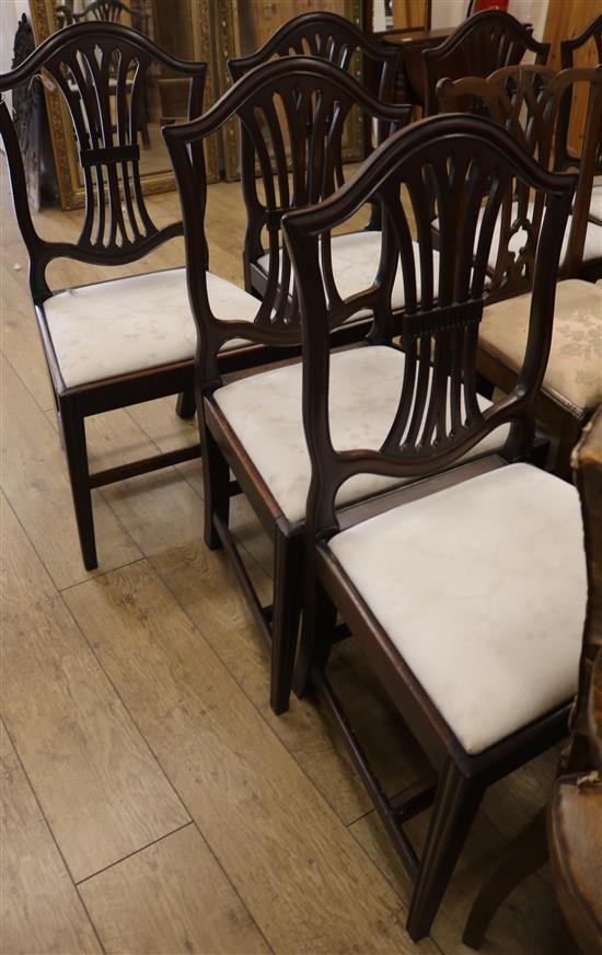 A set of six Chippendale style dining chairs
